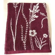 Handdoek - Wild Flowers - Burgundy